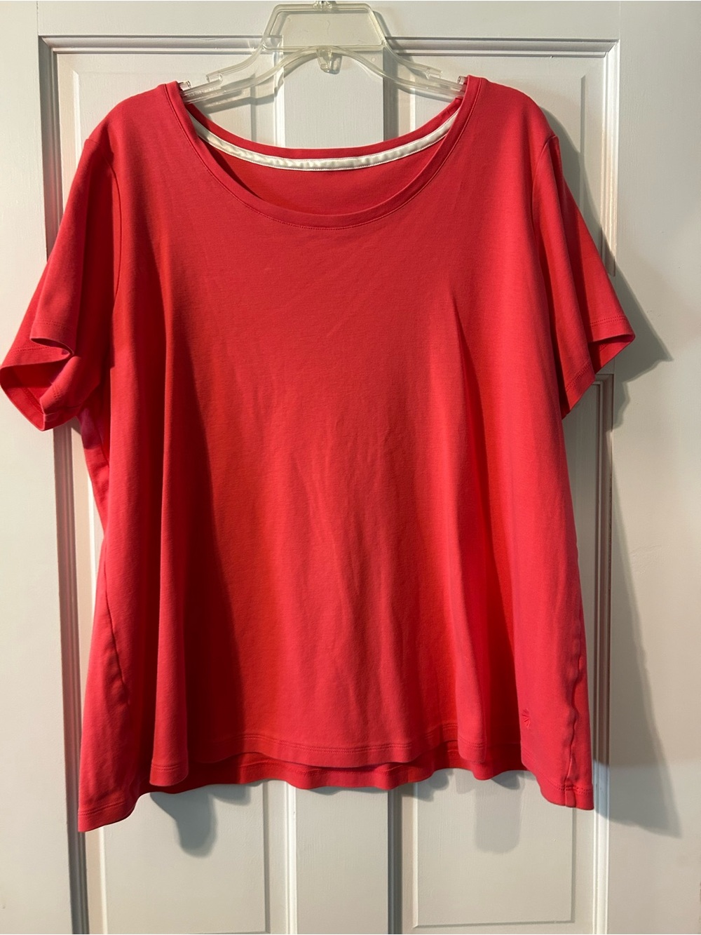 QVC Women’s Classic Short-Sleeve Crewneck Top - Coral Pink